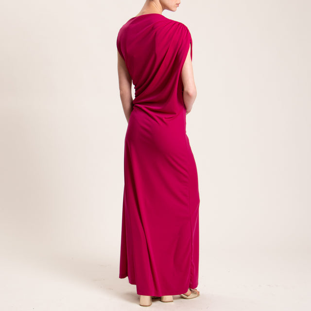 Vicolo-Abito smanicato con arricciatura laterale - fucsia