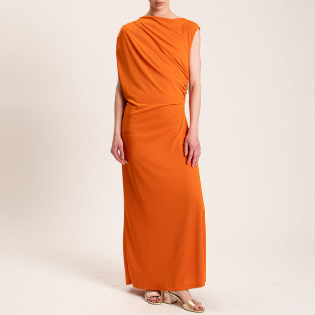 Vicolo-Abito smanicato con arricciatura laterale - orange
