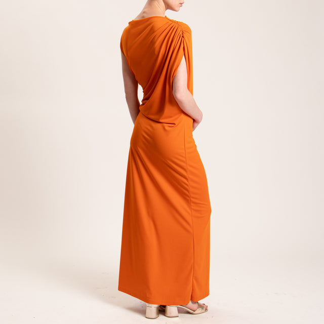 Vicolo-Abito smanicato con arricciatura laterale - orange