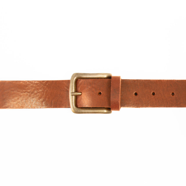 Zeroassoluto-Cintura pelle con fibbia bronzo - cuoio
