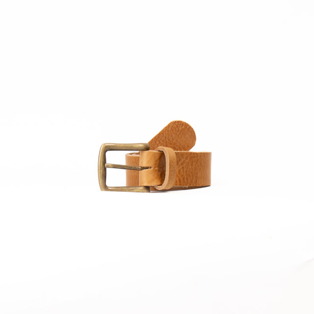 Zeroassoluto-Cintura pelle con fibbia bronzo - cuoio chiaro