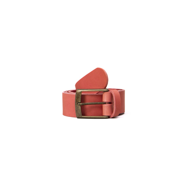 Zeroassoluto-Cinturón de piel con hebilla bronce - rosas