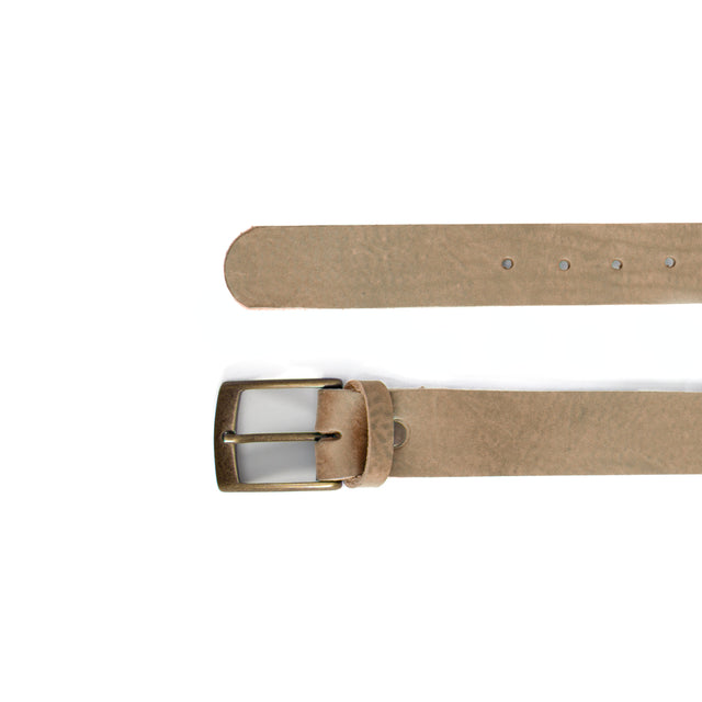 Zeroassoluto-Cintura pelle con fibbia bronzo - taupe