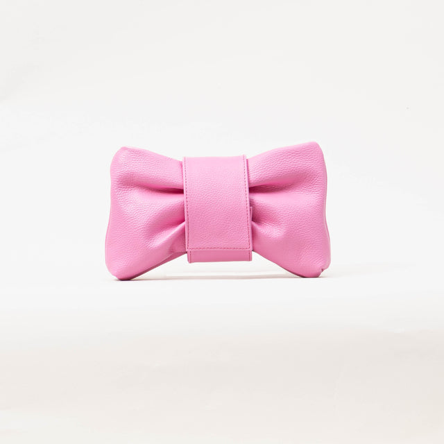 W by white mood-Pochette fiocco genuine leather - pink