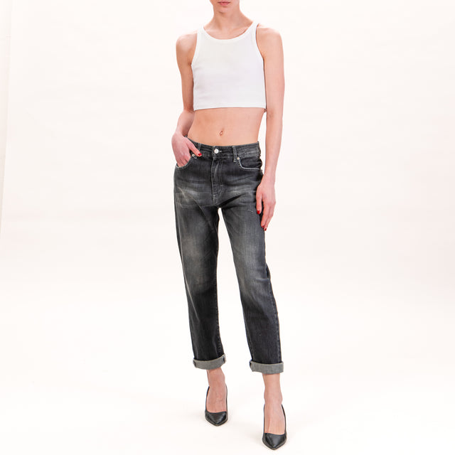 Zeroassoluto- Jeans LISA boyfriend elasticizzato- nero