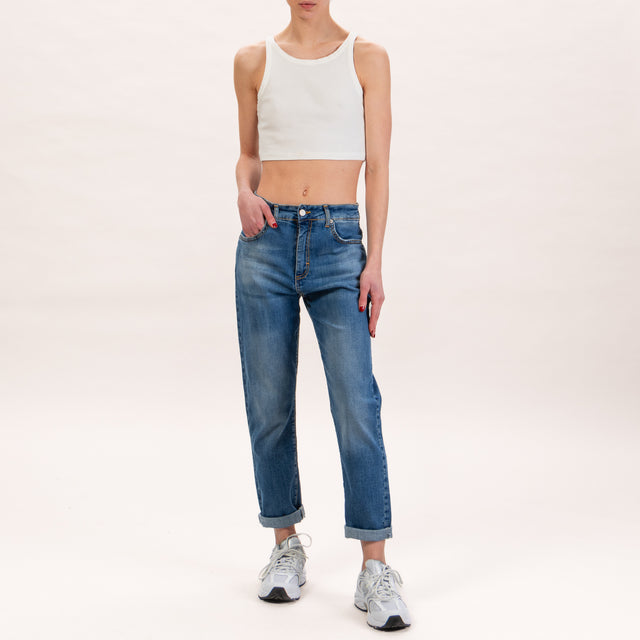Zeroassoluto-Jeans LINA boyfriend chiaro elasticizzato- denim