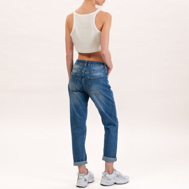 Zeroassoluto-Jeans LINA boyfriend chiaro elasticizzato- denim