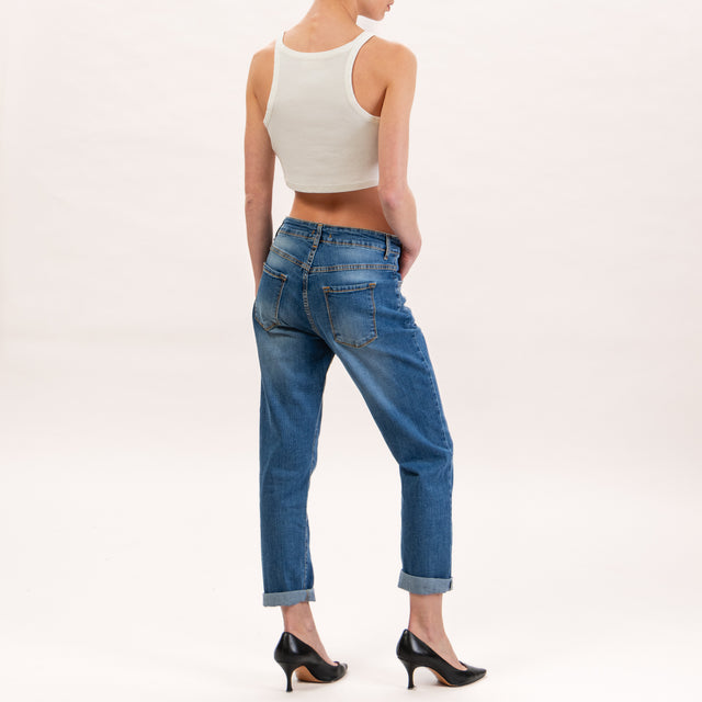 Zeroassoluto-Jeans LINA boyfriend chiaro elasticizzato- denim