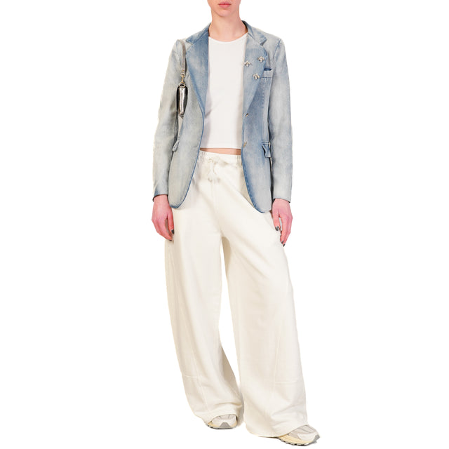 Chaqueta de mezclilla con tensor y alfileres - denim