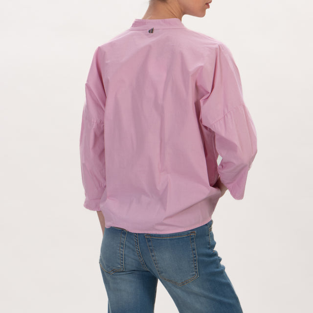 Dixie-Camicia in cotone con nodo - rosa