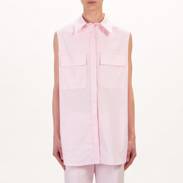 Haveone-Camicia over smanicata cotone elasticizzato - pink