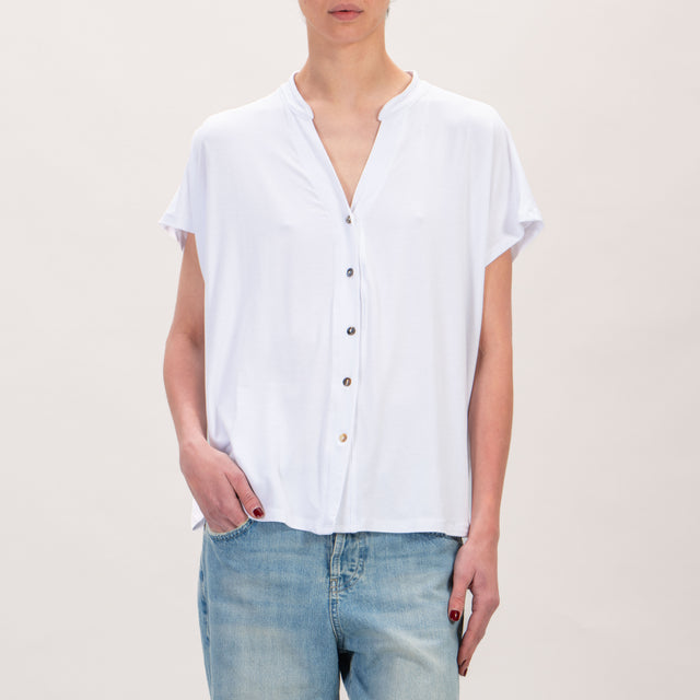 Zeroassoluto-Camicia CRIS chester in jersey - bianco