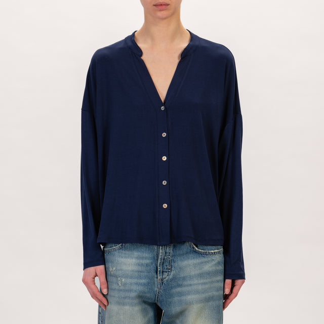 Zeroassoluto-Camicia CRIS chester in jersey - Blu