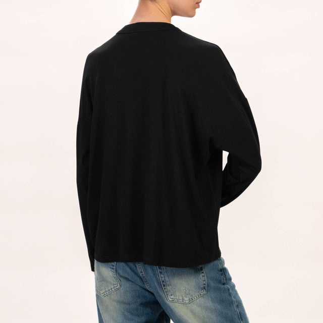 Zeroassoluto-Camicia CRIS chester in jersey - nero