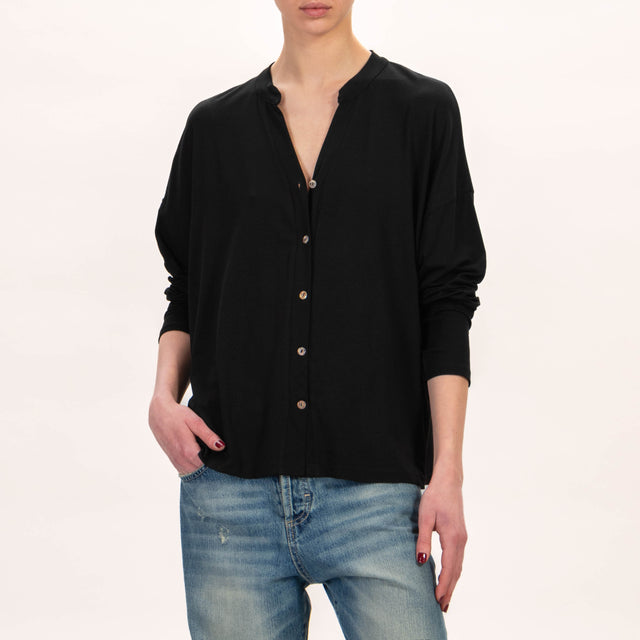 Zeroassoluto-Camicia CRIS chester in jersey - nero