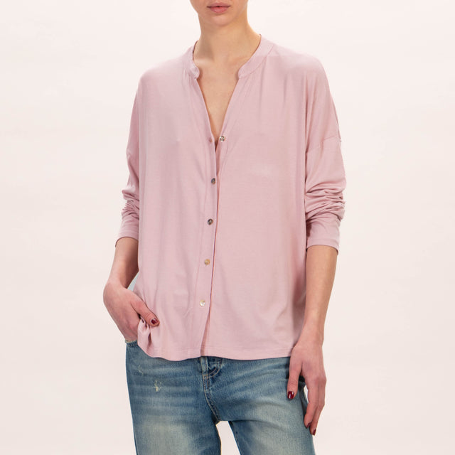 Zeroassoluto-Camicia CRIS chester in jersey - rosa