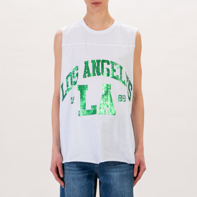 Souvenir-T-shirt basket los angeles - bianco/verde