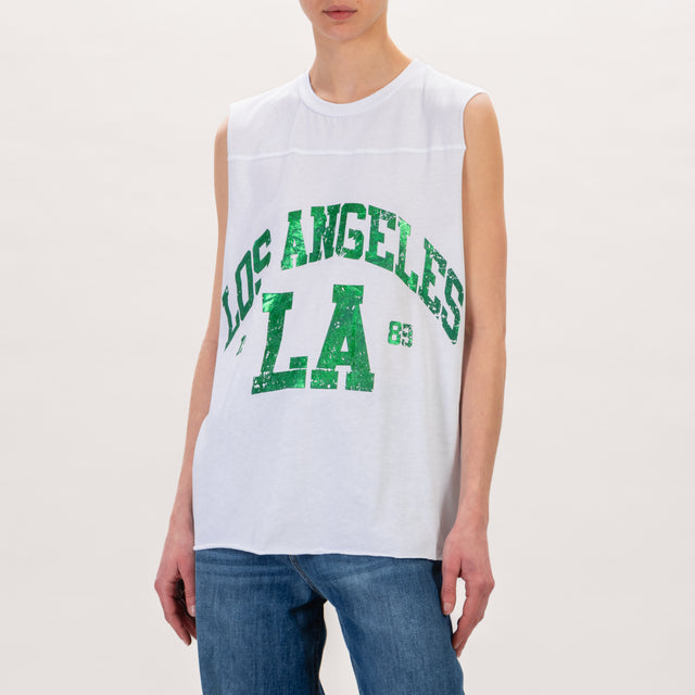 Souvenir-T-shirt basket los angeles - bianco/verde