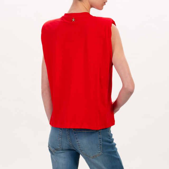 Souvenir-T-shirt smanicata con spalline - rosso