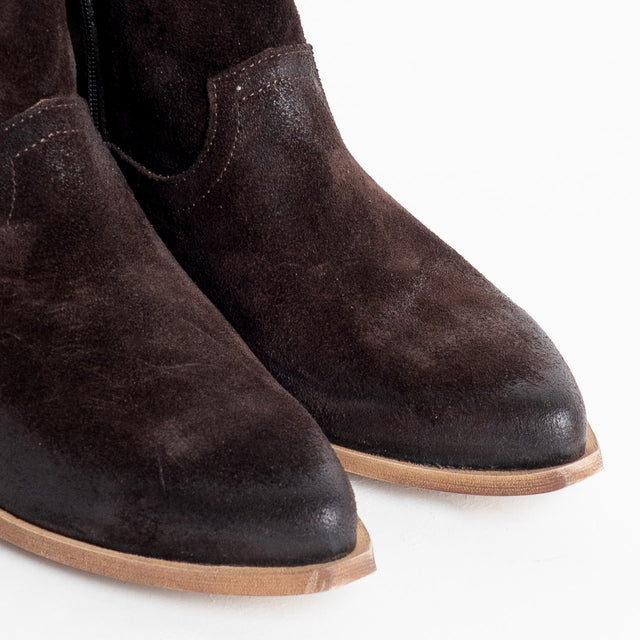 Divine Follie-Texano scamosciato con tacco - moro
