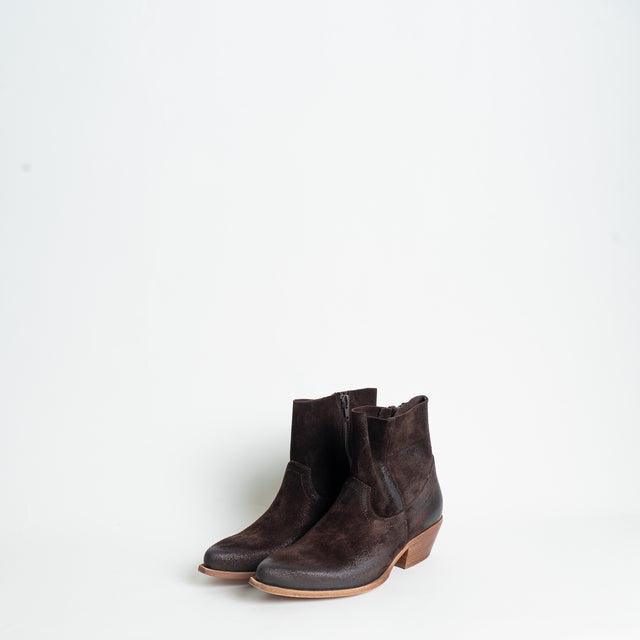 Divine Follie-Texano scamosciato con tacco - moro