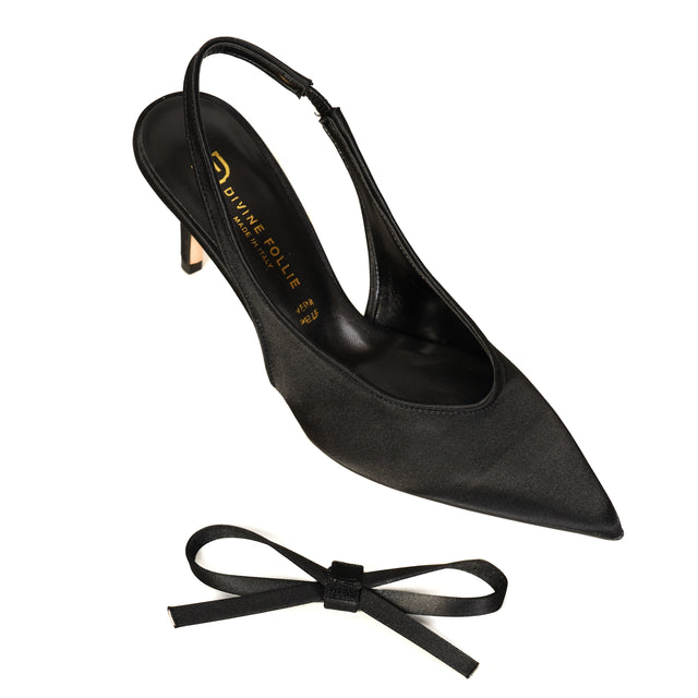 Divine Follie - Sandalias de punta abierta con lazo extraíble - Negro