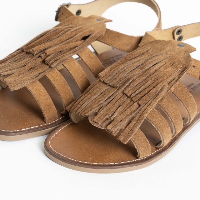 Divine Follie-Sandalo frange in pelle scamosciata - cuoio