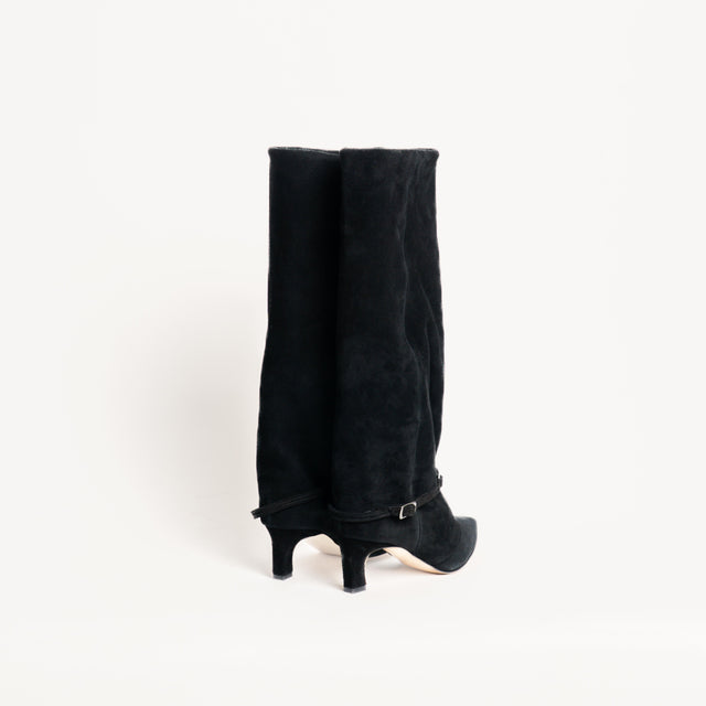 Divine Follie-Stivale camoscio con tacco - nero