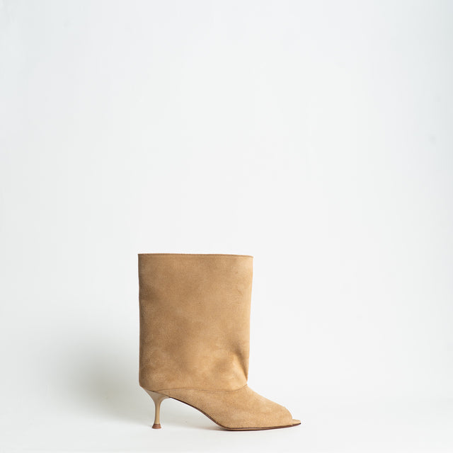 Divine Follie-Stivaletto scamosciato aperto davanti - beige