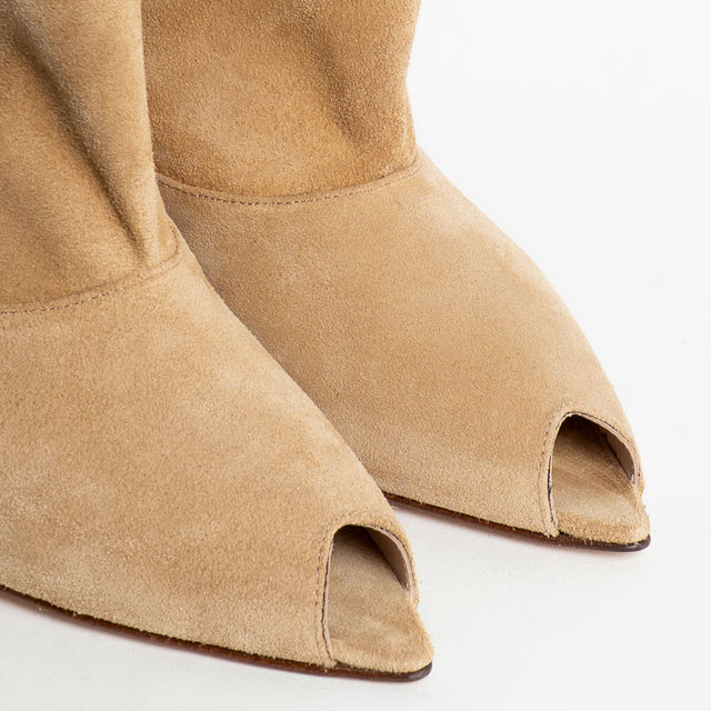 Divine Follie-Stivaletto scamosciato aperto davanti - beige
