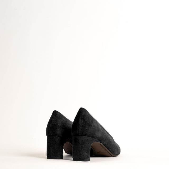 Divine follie-Décolleté con tacco in camoscio - Nero
