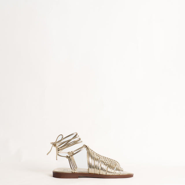 Divine Follie-Sandalo gladiatore - laminato platino
