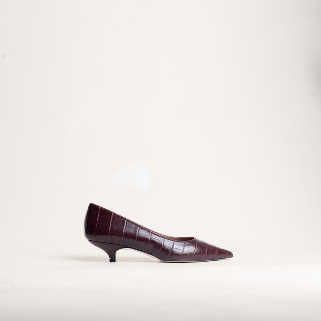 Divine Follie-Decolleté in pelle stampa cocco - Bordeaux