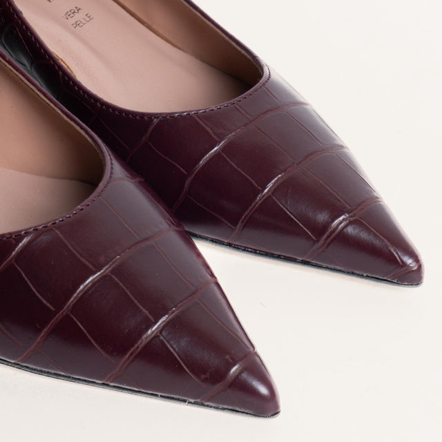 Divine Follie-Decolleté in pelle stampa cocco - Bordeaux