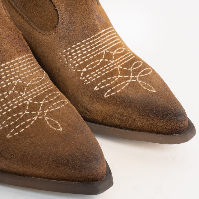 Divine Follie-Texano basso camoscio zip laterale - taupe