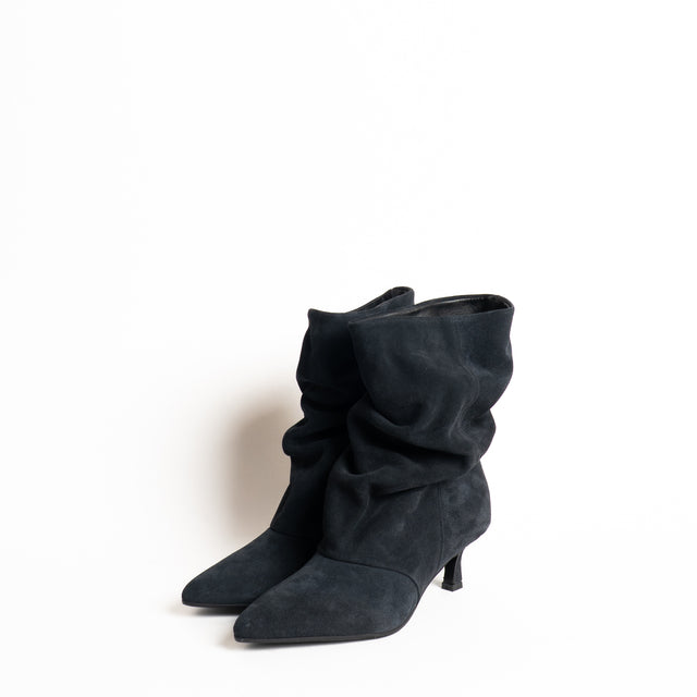 Divine follie-Stivaletto camoscio arricciato - blu