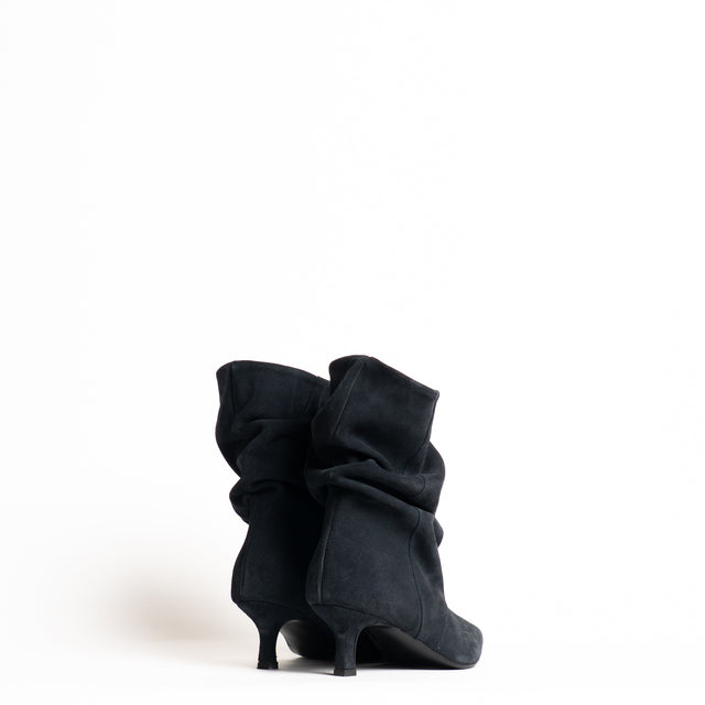 Divine follie-Stivaletto camoscio arricciato - blu