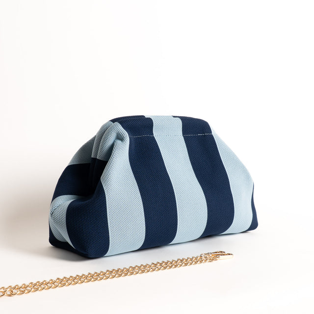 White mood-Borsa clutch a righe - blu/azzurro