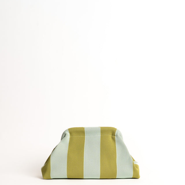 White mood-Borsa clutch a righe - olive/acqua