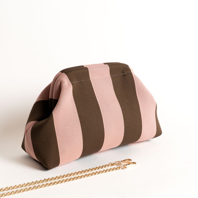 White mood-Borsa clutch a righe - fango/blush