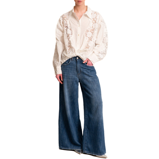 Dixie-Camicia macramè - bianco