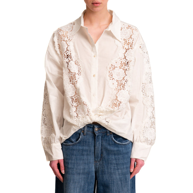 Dixie-Camicia macramè - bianco