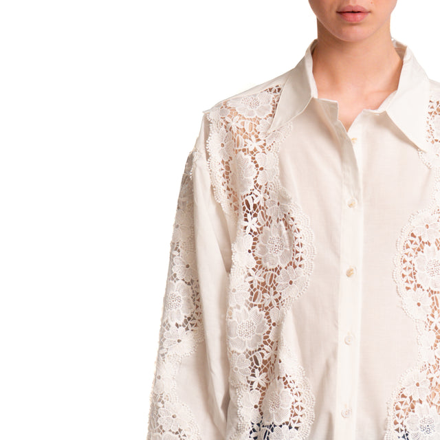 Dixie-Camicia macramè - bianco