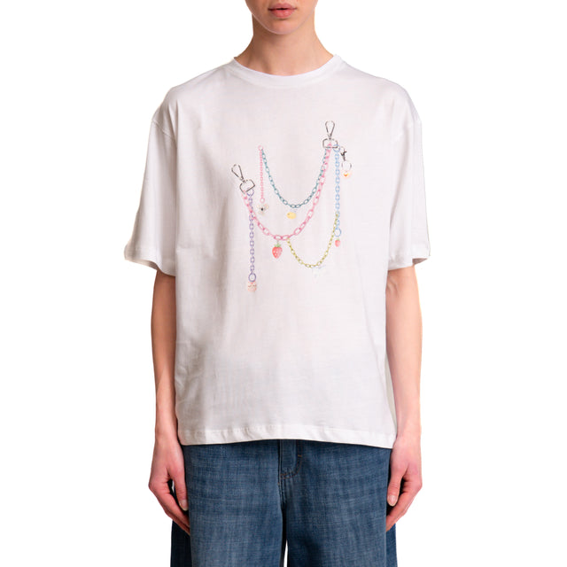 Dixie-T-shirt stampa catene - bianco