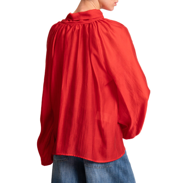 Camisa de muselina vicolo de manga ancha - Roja