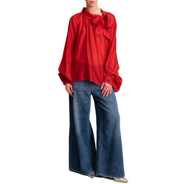 Camisa de muselina vicolo de manga ancha - Roja