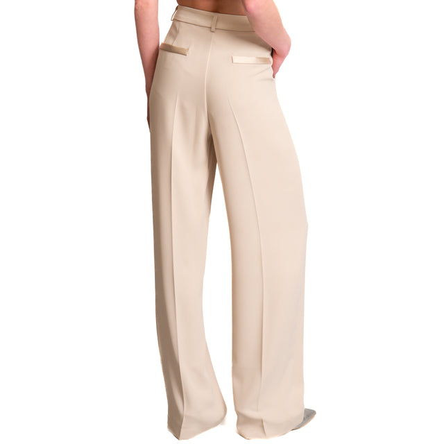 Imperial-Pantalone con pinces - gesso