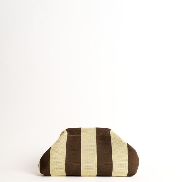 White mood-Borsa clutch a righe - yellow/moro