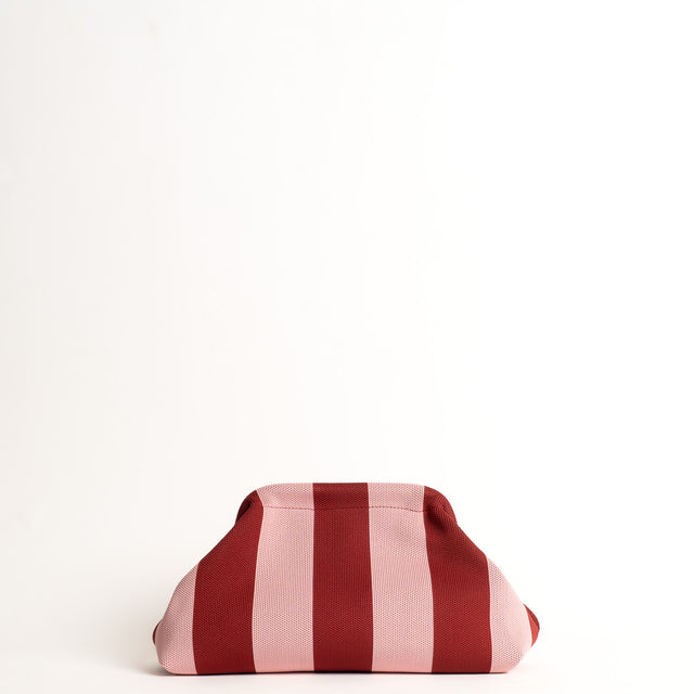 White mood-Borsa clutch a righe - vino/rosa