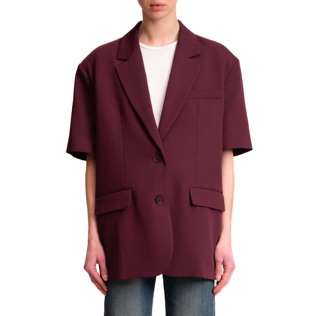 Chaqueta extragrande de media manga estilo imperial - Cereza negra